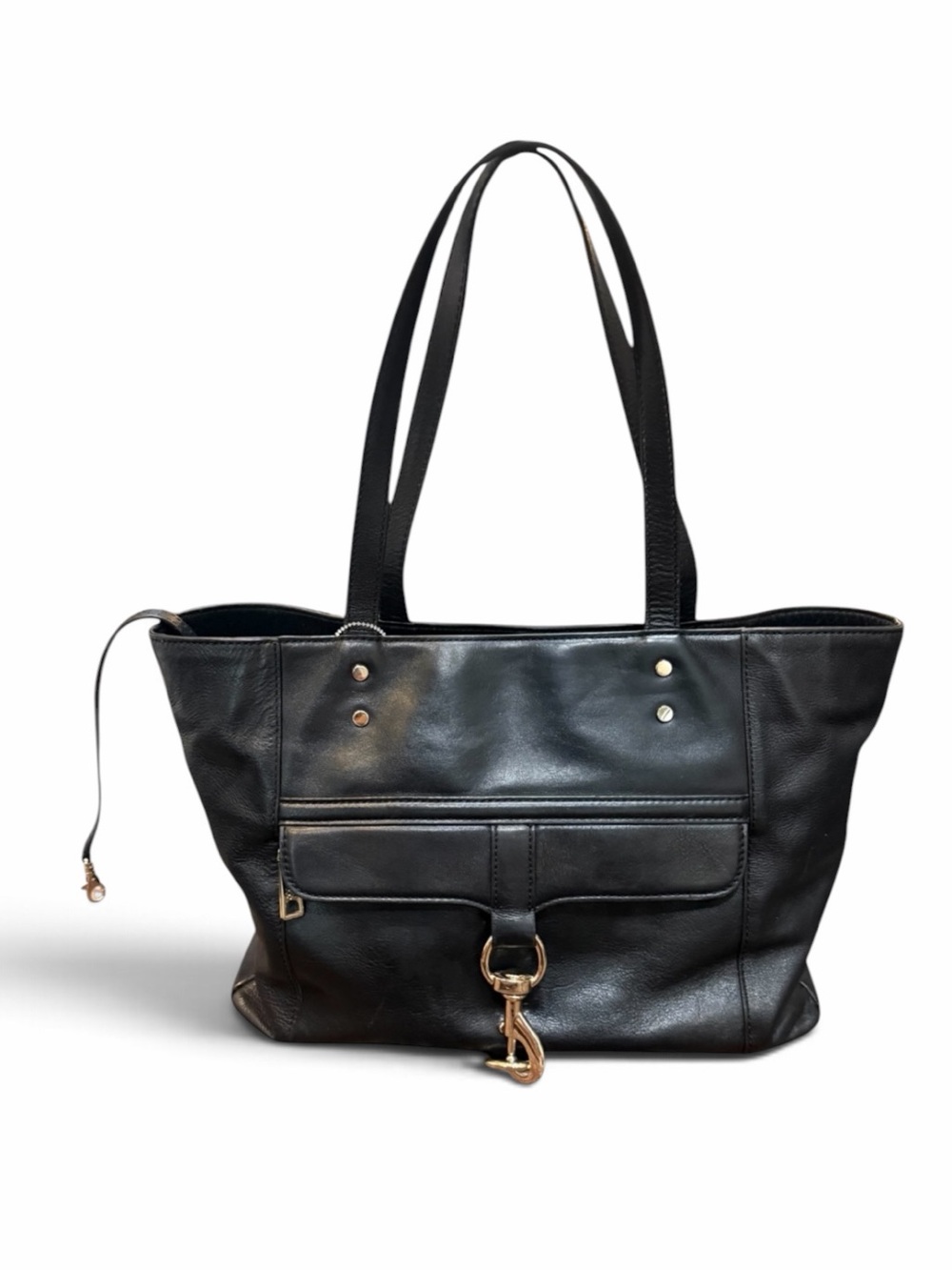 Rebecca Minkoff Bowery Tote Large Black Leather Laptop Work Shoulder Bag